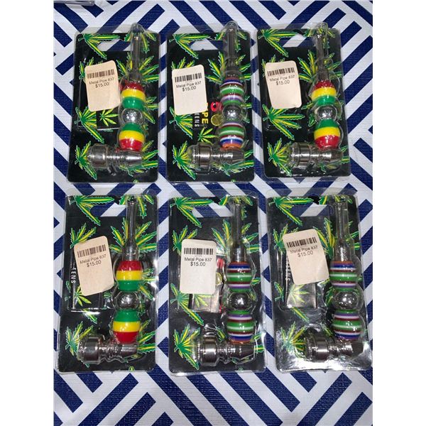 Lot of 6 metal pipes