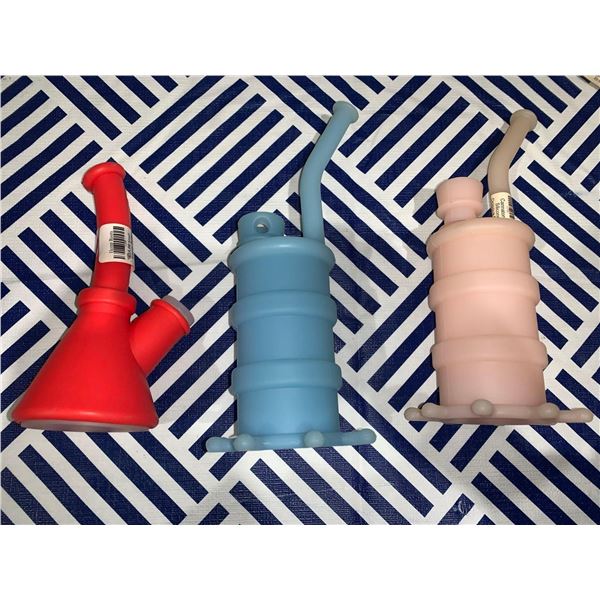 Lot of 3 silicone bongs