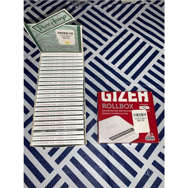 Pure hemp rolling papers with gizeh rollbox