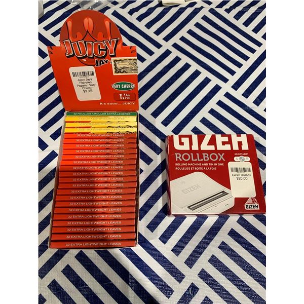 juicy jay rolling papers with gizeh rollbox