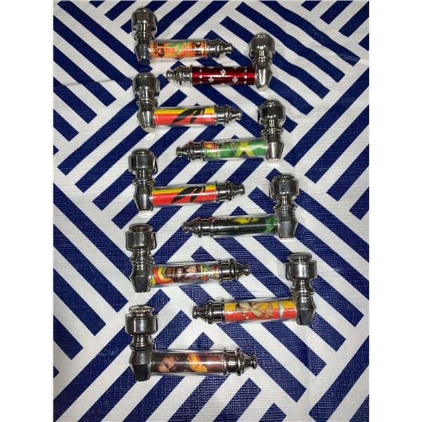 Lot of 9 metal pipes