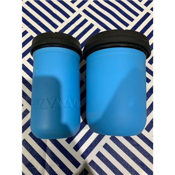 Lot of 2 silicone/glass storage containers