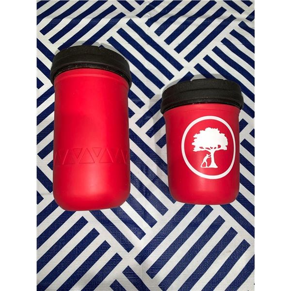 Lot of 2 silicone/glass storage containers