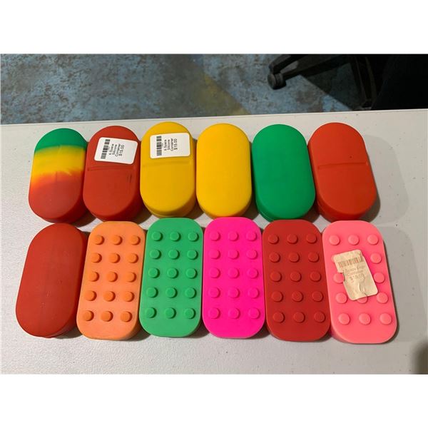 Lot of 12 silicone storage containers
