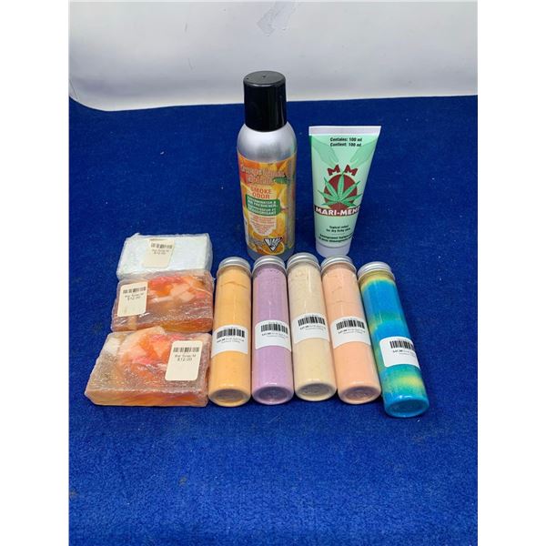Mixed lot of soaps, bath soaks and ointments