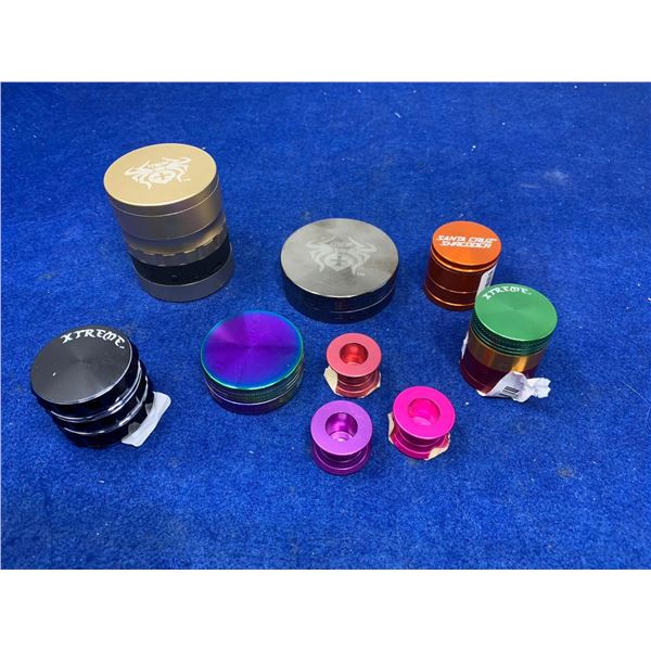 Lot of 6 herb grinders and 3 spacers