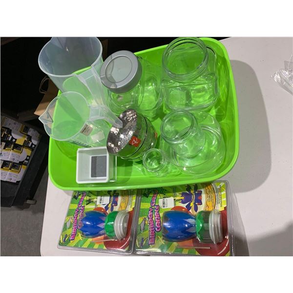 Mixed lot of glass jar and birthday candles