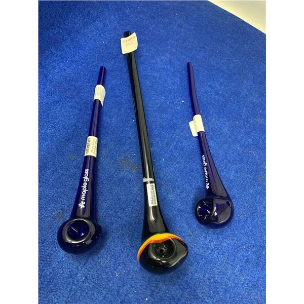 Lot of 3 glass pipes