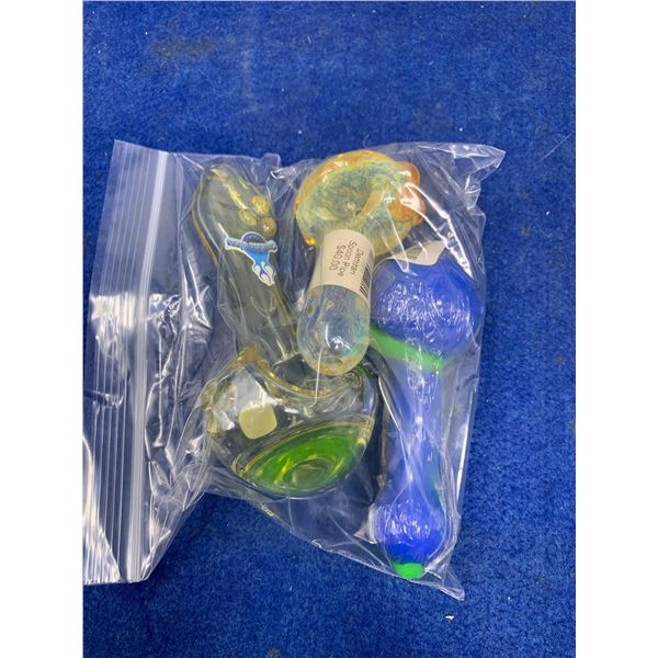 Lot of 3 glass pipes