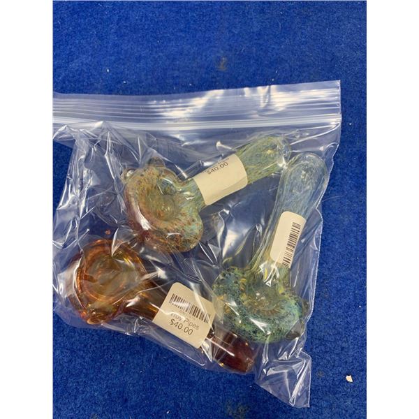 Lot of 3 glass pipes