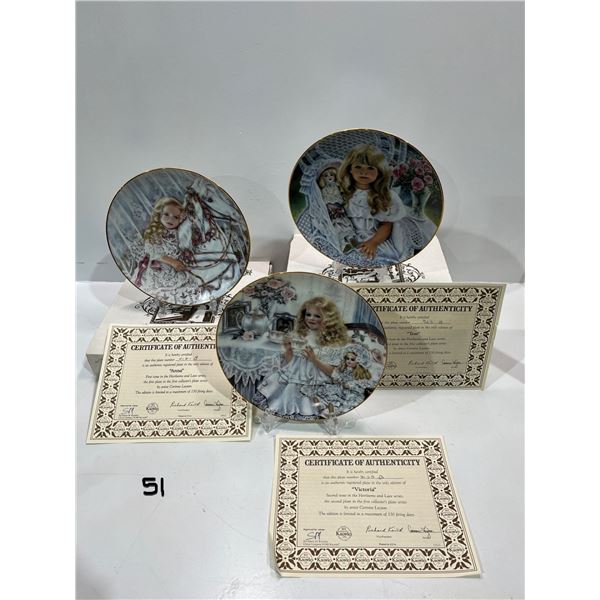 Hierloom and Lace by Corinne Layton Collectors Plates #1-3