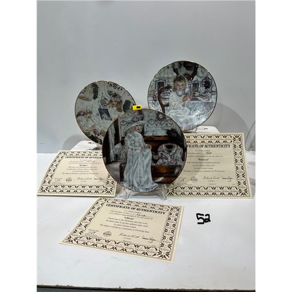 Hierloom and Lace by Corinne Layton Collectors Plates #4-6