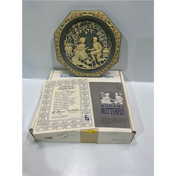 Love Themes from the Grand Opera Collectors Plate "Madame Butterfly" Original Box and Paperwork