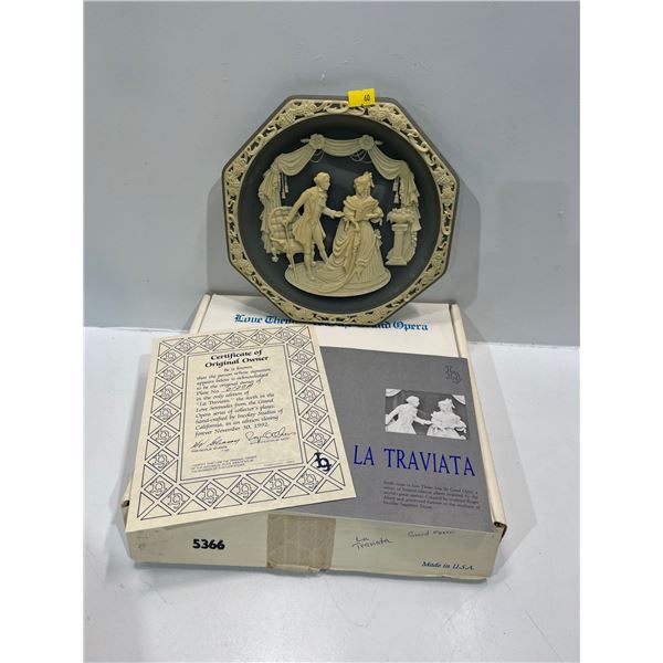 Love Themes from the Grand Opera Collectors Plate "La Traviata" Original Box and Paperwork