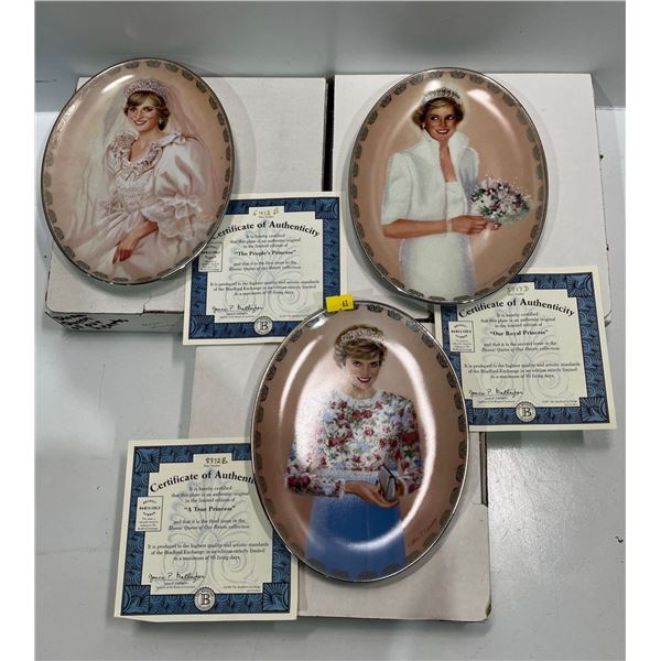 Diana: Queen of Hearts Plate Collection #1-3 Original Box and Paperwork included