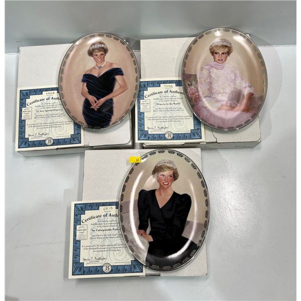 Diana: Queen of Hearts Plate Collection #4-6 Original Box and Paperwork included