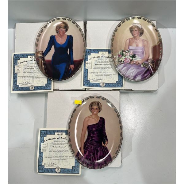 Diana: Queen of Hearts Plate Collection #7-9 Original Box and Paperwork included