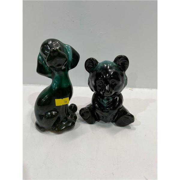 Blue Mountain Pottery 6H Dog 5H Teddy Bear