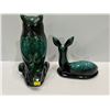 Image 2 : Blue Mountain Pottery Resting Deer 7H 8L Owl 10H