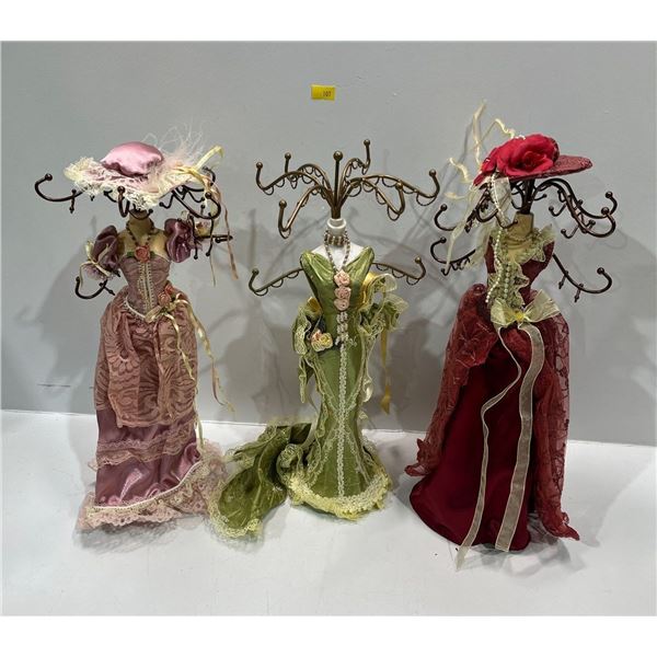 Three Jewellery Mannequin Stands, Beautiful Vintage Dressing