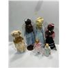 Image 2 : Collection of Six Porclain Dolls 8-18H all with stands