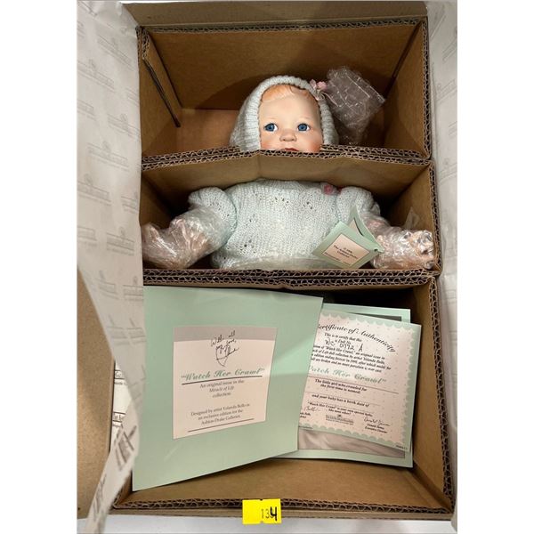 The Ashton-Drake Galleries Porcelain Doll "Watch Her Crawl" 1996 NEW in Box