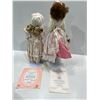 Image 2 : Porcelain Dolls "Rose Who is Love" 16H and "Mary Had A Little Lamb" 13H Certificates of Authenticity
