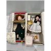 Image 1 : Pair of Porcelain Dolls 16H "Molly" and "Mary Mary"  New in Box