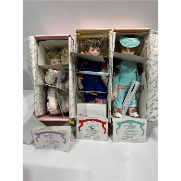 Cindy's Playhouse Pals Three Porcelain Dolls New in Box