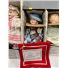 Image 3 : Yolanda's Picture Perfect Babies Porcelain Dolls 14H "Sarah" "Amanda" and "Jessica" New in Box