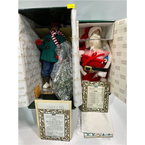 Ashton Drake Galleries Two Handcrafted Porcelain Dolls Normal Rockwell Christmas NEW in Box