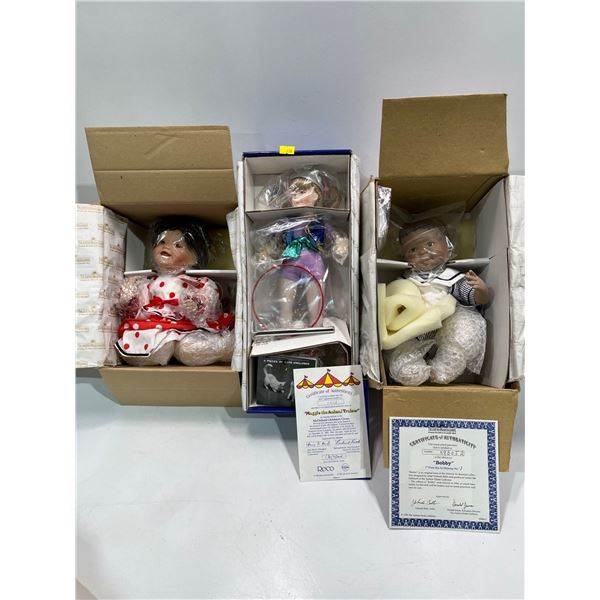 Ashton Drake Galleries Three Handcrafted Porcelain Dolls  NEW in Box