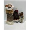Image 2 : Collection of Three Porcelain Dolls 25H 18H and 14H