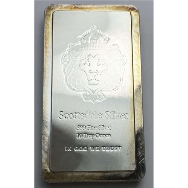 Scottsdale Silver 10 ozt .999 Silver Bar