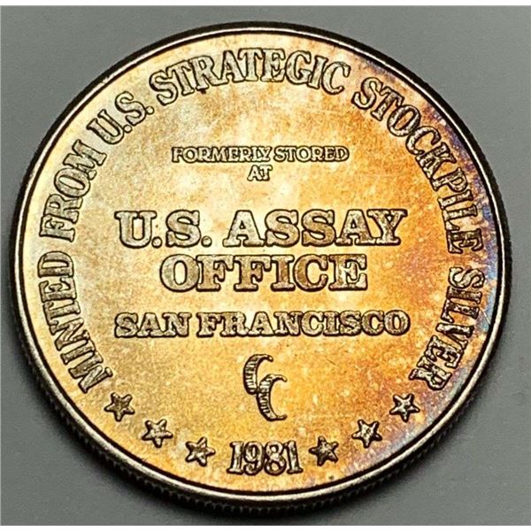 1981-CC U.S. Assay Office San Francisco 1 ozt .999 Silver Trade Unit