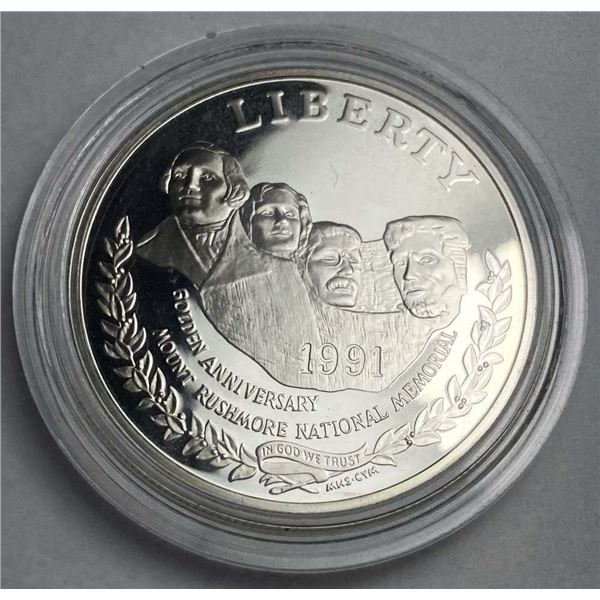 1991-S U.S. Mount Rushmore National Memorial Commemorative Proof Silver Dollar