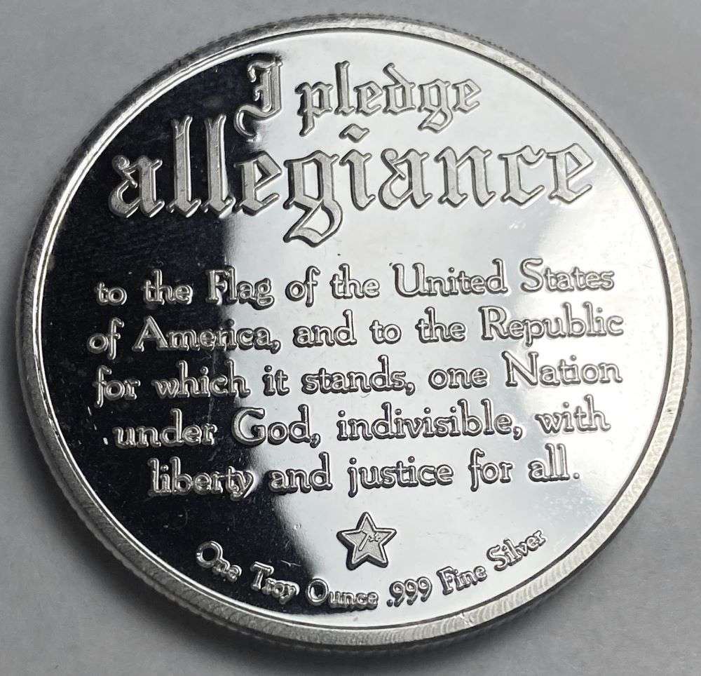 Bald Eagle Pledge Of Allegiance Proof 1 ozt .999 Silver