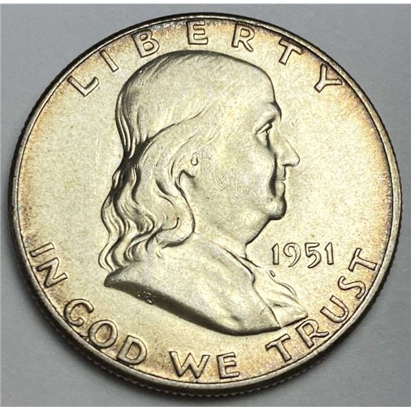 1951 Franklin Silver Half Dollar MS64