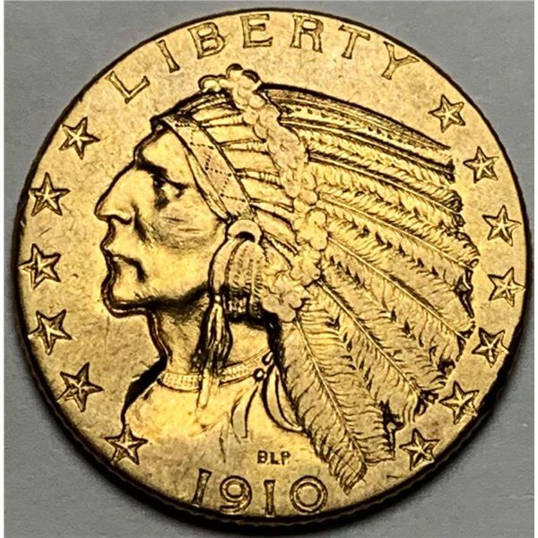 1910-D Gold $5 Indian Head MS62 Details