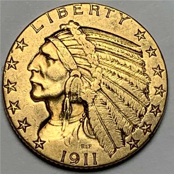 1911 Gold $5 Indian Head XF