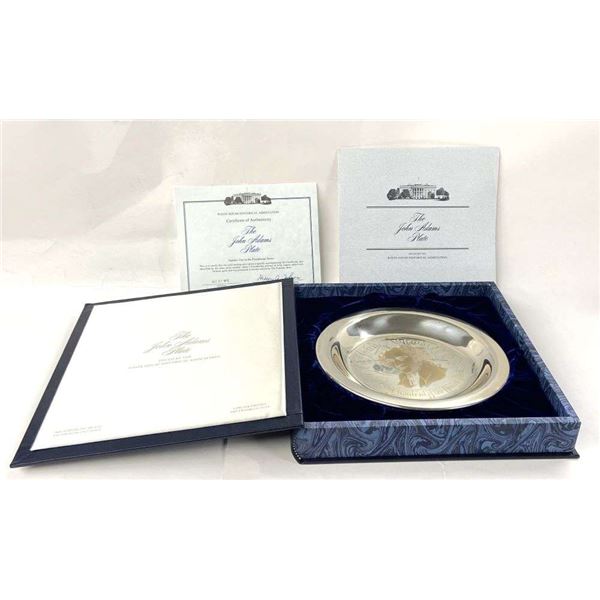 The Franklin Mint The John Adams Plate Sterling Silver W/ 24k Gold