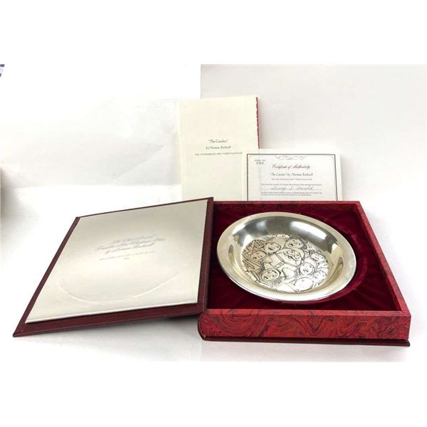 Norman rockwell sterling silver christmas plate
