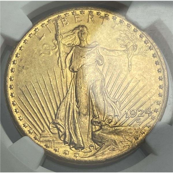 Last Minute! 1924 Gold $20 Saint Gaudens NGC MS64