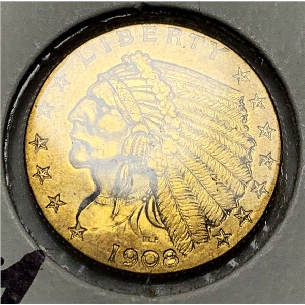 Last Minute! 1908 Gold $2.50 Indian Head MS62