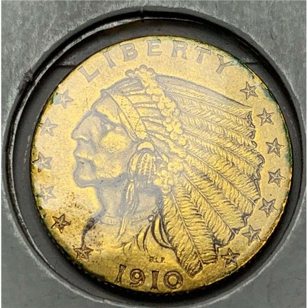 Last Minute! 1910 Gold $2.50 Indian Head MS63