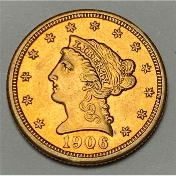 Last Minute! 1906 Gold $2.50 Liberty Head MS63