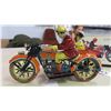 Image 2 : Wind Up Tin Motorcycle and Side Cart with Key 7'' L x 