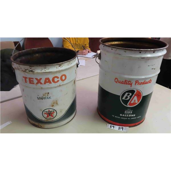 BA Oil Pail 5lbs, Texaco Grease Pail 35lbs