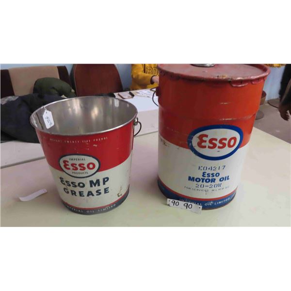 Esso Grease Pail 25lbs , Oil Pail 5 Gal - McSherry Auction Service Ltd.