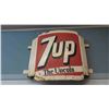 Image 1 : Vintage 7UP 'The Uncola' Metal Art Deco Sign 30'' x 34'' 